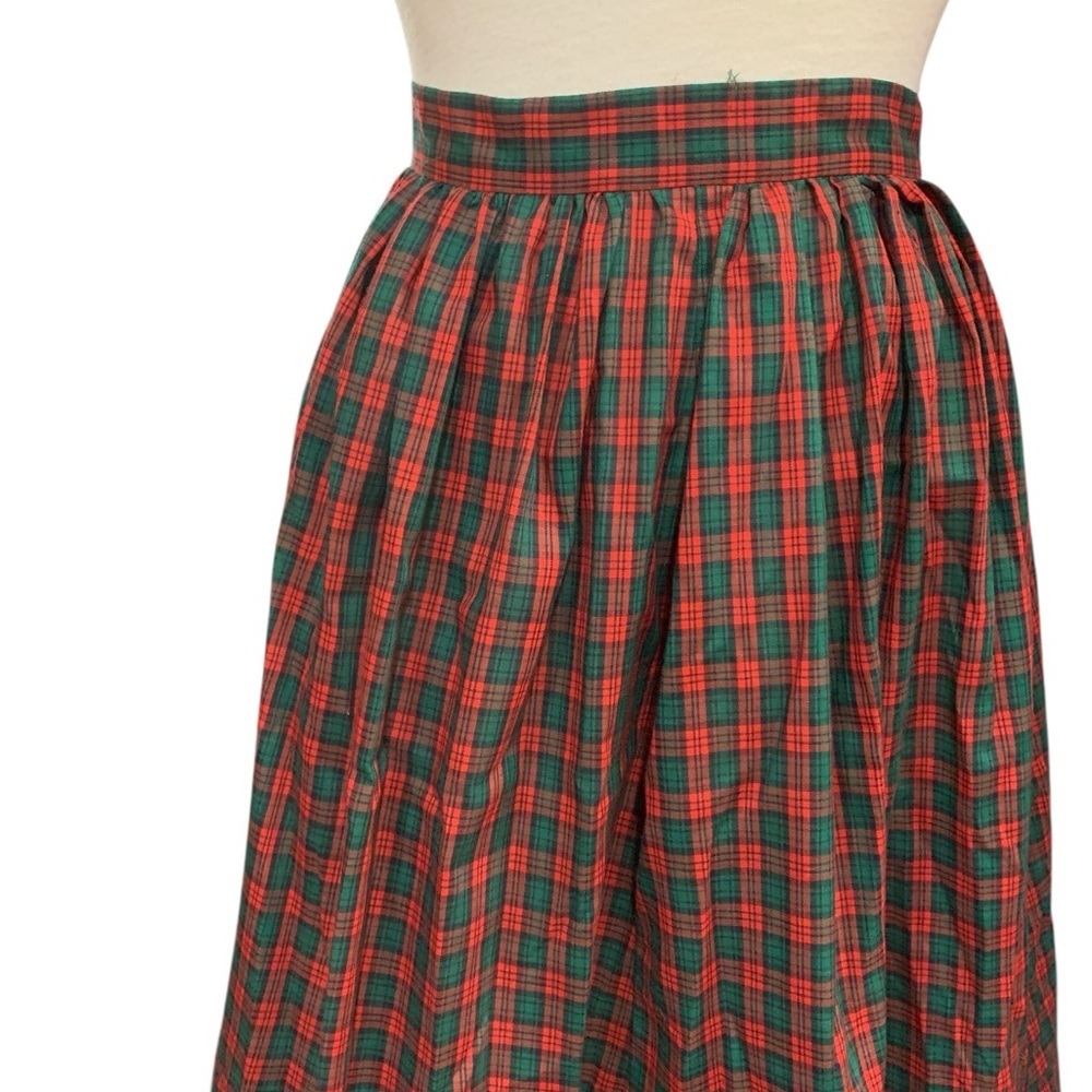 Vintage 70’s handmade plaid ruffle bottomed maxi skirt - Picture 2 of 4